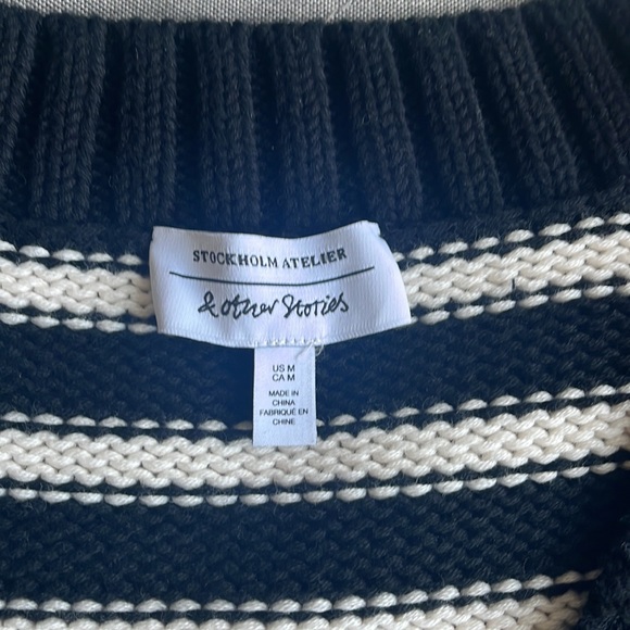 100% cotton, black & white striped vest from &other stories. - Picture 2 of 3